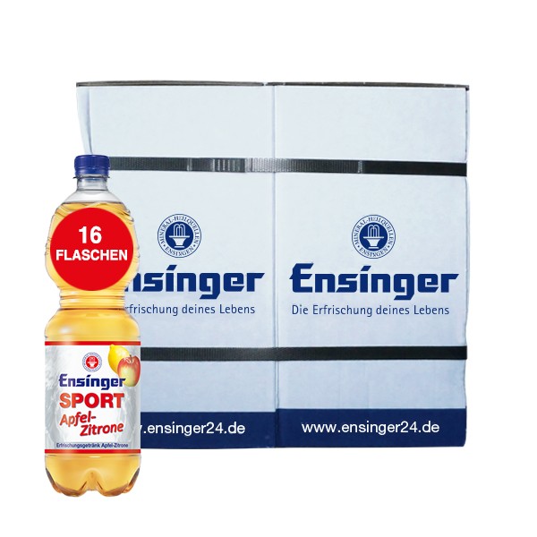 Ensinger SPORT APFEL-ZITRONE — Karton à 16 Flaschen (1,0 l PET)